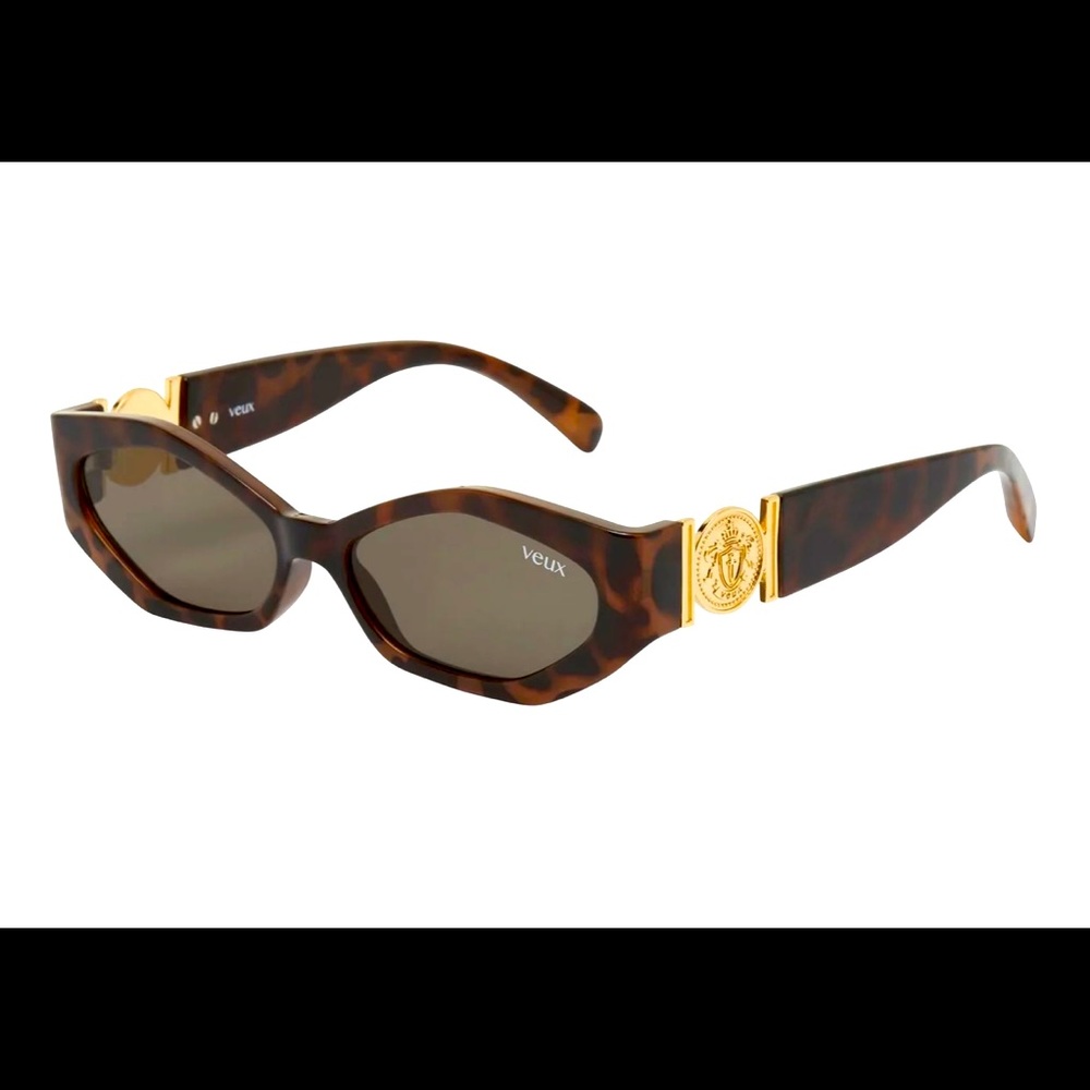 Versace Tortoise Shell Sunglasses with Gold Accents